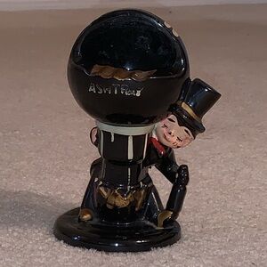 Vintage Ashtray, Man with Top Hat Figure, 6 1/2”